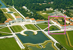 Bild: Luftaufnahme der Schlossanlage Nymphenburg